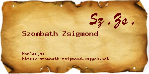 Szombath Zsigmond névjegykártya