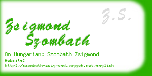 zsigmond szombath business card
